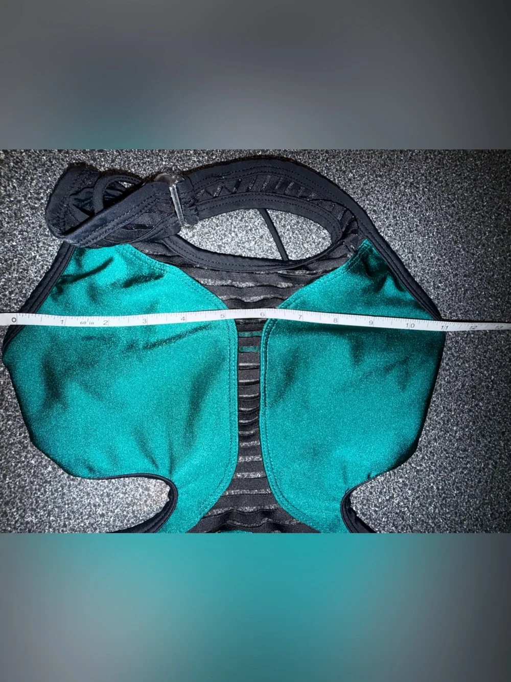 Kandi Kouture Teal and Black Dance Leotard Size Child X-Large